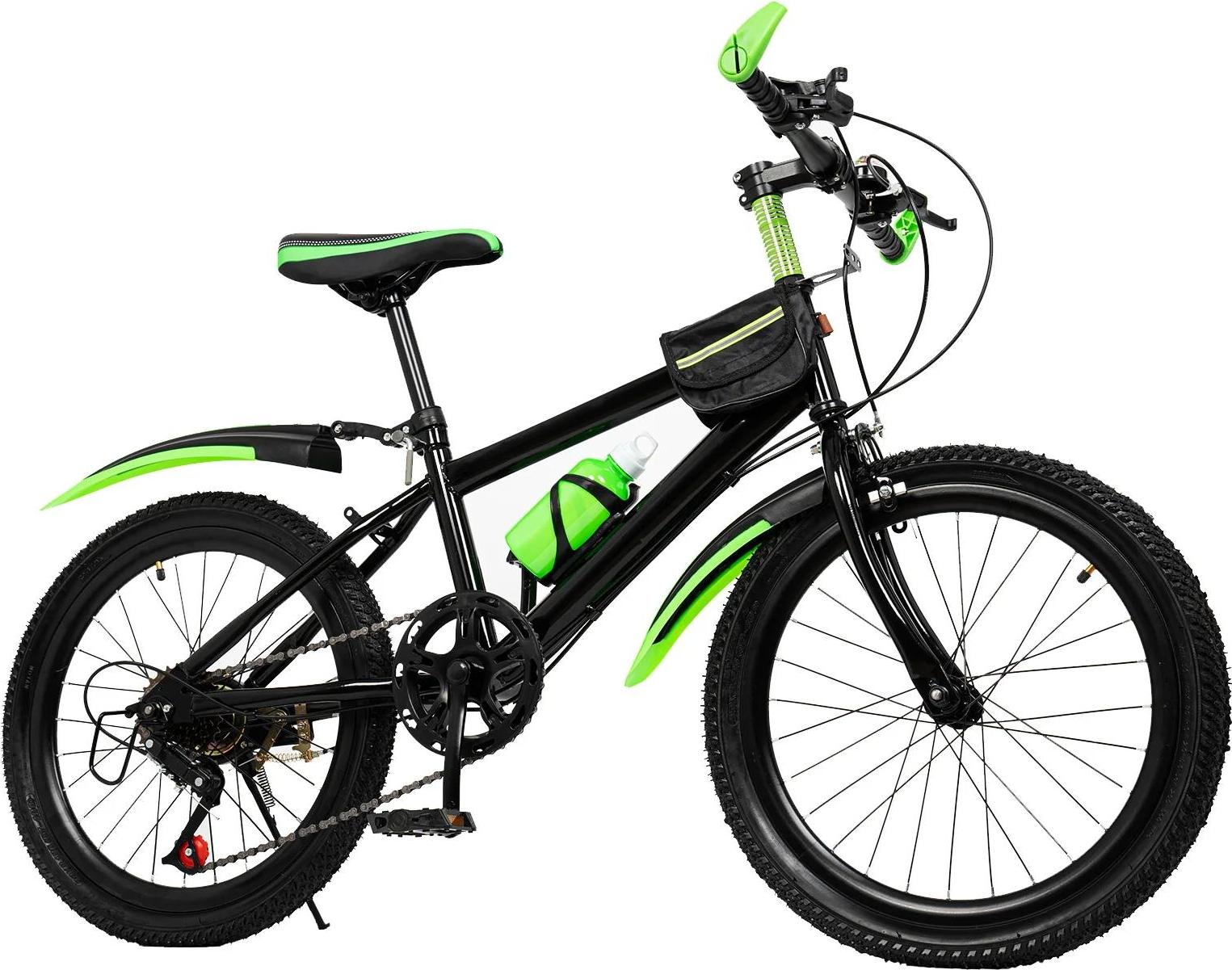 Kinderfahrrad - 50 cm Räder - Frontfederung - Titan-Gabel - Stahlrahmen - Felgenbremsen - Ohne Stützräder - Grün