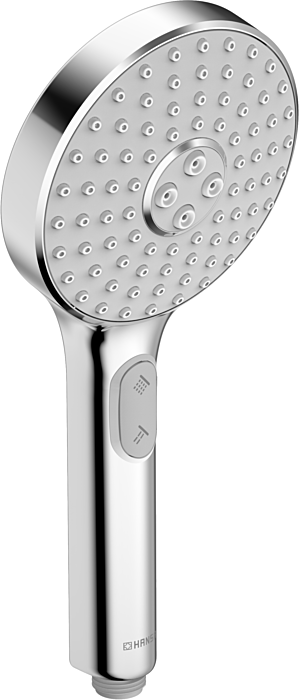 Hansaactivejet Handbrause 84330100 3-strahlig, Ø 120 mm, Anti-Kalk-Technik, hellgrau/chrom