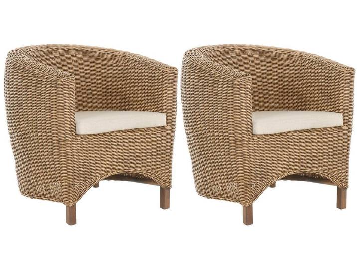 Krines Home Loungesessel Set/2 Rattan-Sessel Club/Wohnzimmersessel Clubsessel/Rattansessel, Lounge