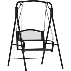 vidaXL Hollywoodschaukel 124 cm Schwarz Stahl