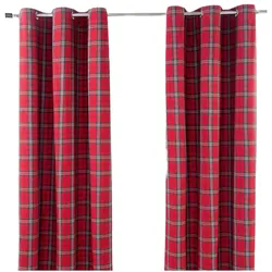 ÖSENVORHANG Schottenkaro Edward blickdicht 2er-Set, 117/137 cm