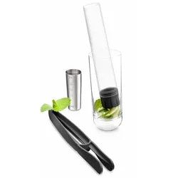 Dutch Creative Brands Vacu Vin Cocktail- und Bar Set 3-tlg., Barbesteck, Zange, Stößel, Barmaß, Jigger, Kunststoff, Edelstahl, Mehrfarbig, 7850360