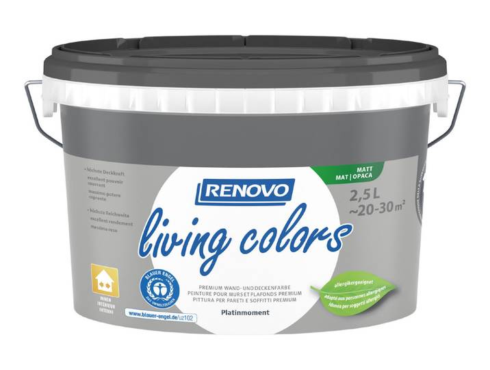 Renovo Wand- und Deckenfarbe Living Colors Platinmoment 2.5 l