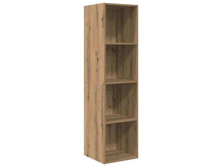 Meuble TV mural moderne - - Chêne artisanal - Bois d'ingénierie - 37x37x142 5 cm - 3 étagères - Rangement mural
