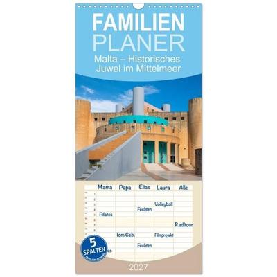 Familienplaner 2027 - Malta – Historisches Juwel im Mittelmeer mit 5 Spalten (Wandkalender, 21 x 45 cm) CALVENDO