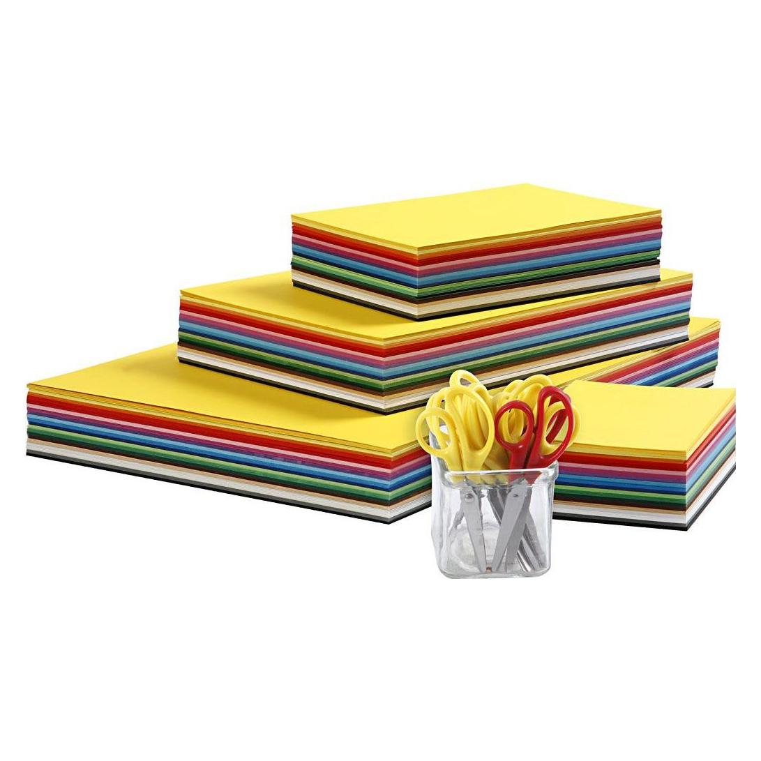 Creativ Company Coloured Kraft Card and Kids Scissors Set (180 g/m², 1x) (5712854187121)