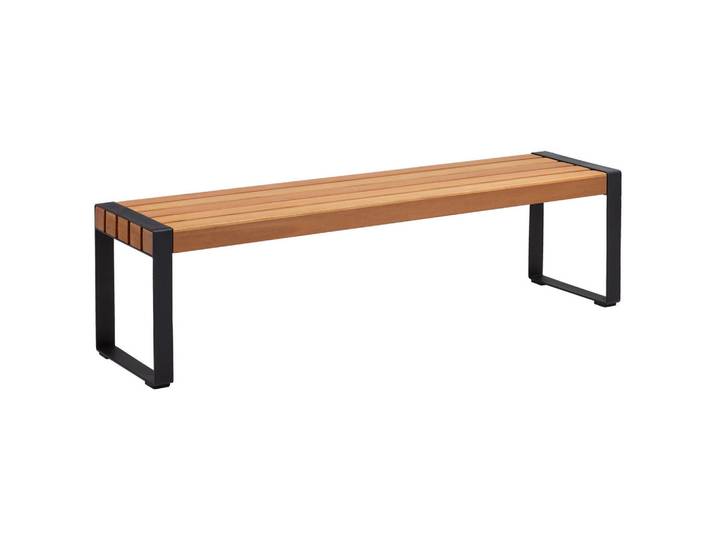Ambia Garden Gartenbank, Schwarz, Teakfarben, Holz, Metall, Eukalyptusholz, vollmassiv, 170x45x41 cm, Gartenmöbel, Gartenbank