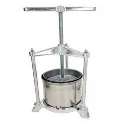Maxi Fruchtpresse, Saftpresse, Obstpresse 5L mit Edelstahl Doppelkorb