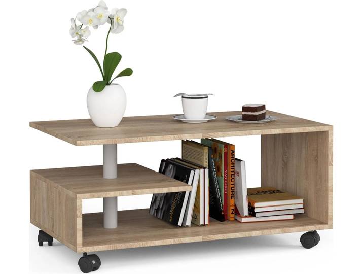 Table basse VINI avec roues en chêne sonoma - élégant et fonctionnel pour le salon