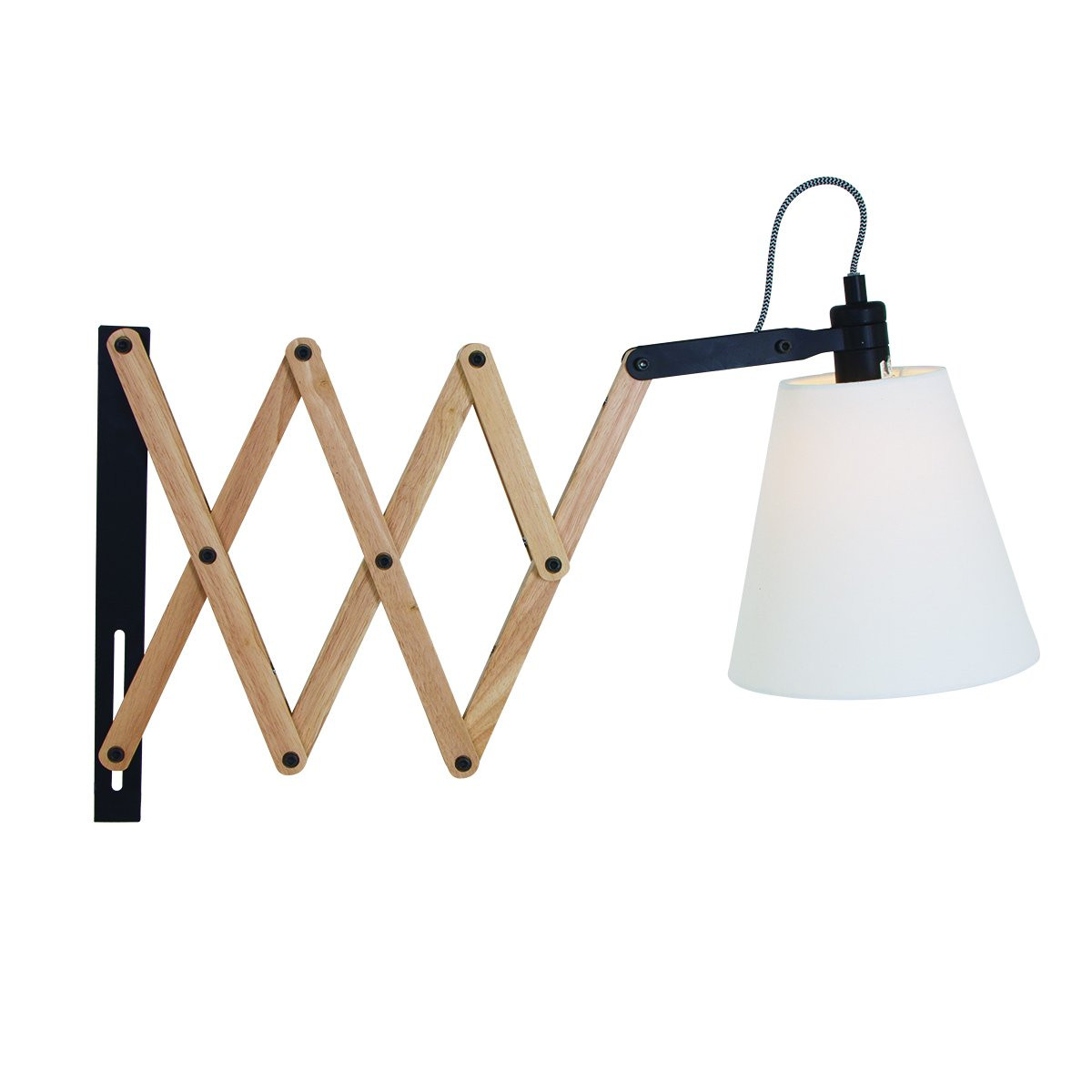 Steinhauer Wandlamp Liv Harmonica - Wit met Hout