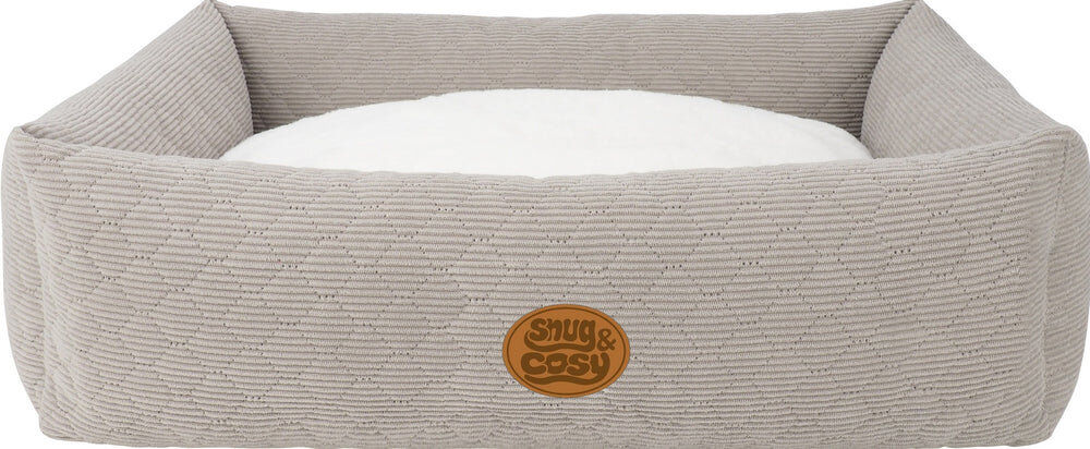 Snug and Cosy FAUX WOOL Pet Bed Grey 33cm H x 90cm W x 77.5cm D