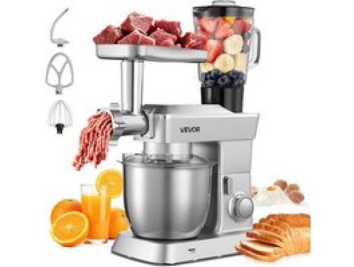 1300W bol inox 4 3 L : robot pâtissier multifonction pour pétrir mixer et hacher conçu pour cuisiniers amateurs
