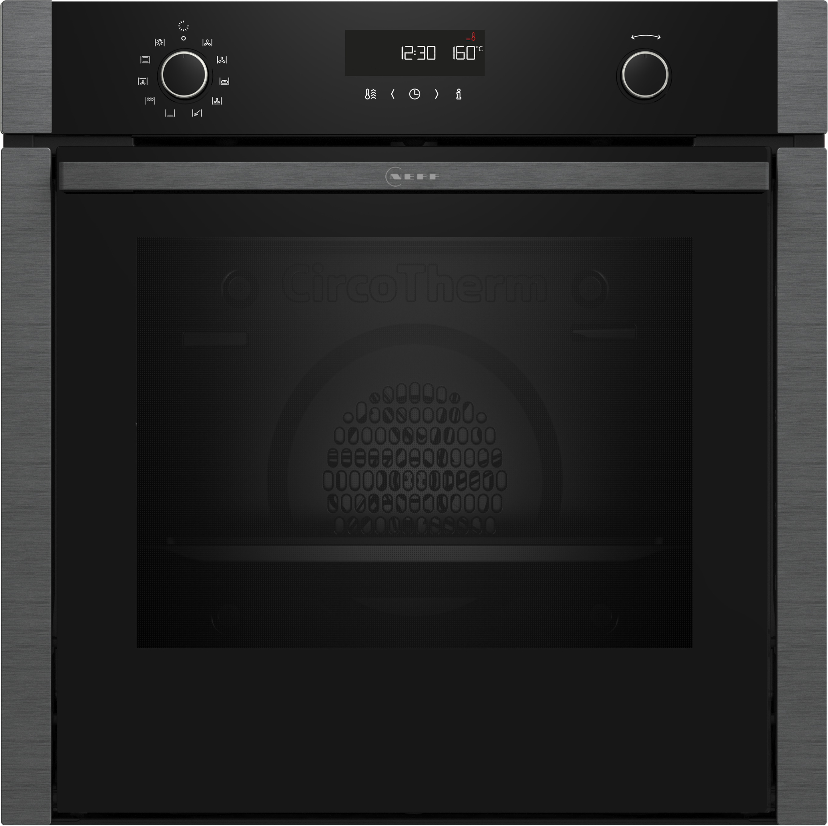NEFF Pyrolyse Backofen "B6ACH7AG3", Energieeffizienz: A+, grau, B:59,4cm H:59,5cm T:54,8cm, Backöfen, Voll versenkbare Backofentür dank Hide, Pyrolyse Backofen