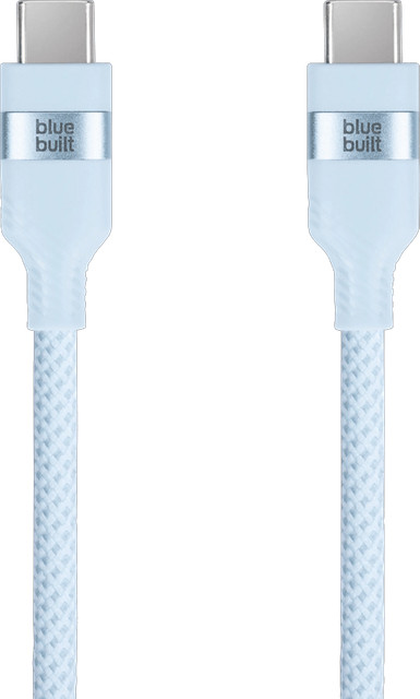 BlueBuilt USB C naar USB C kabel 1,5m Nylon Lichtblauw