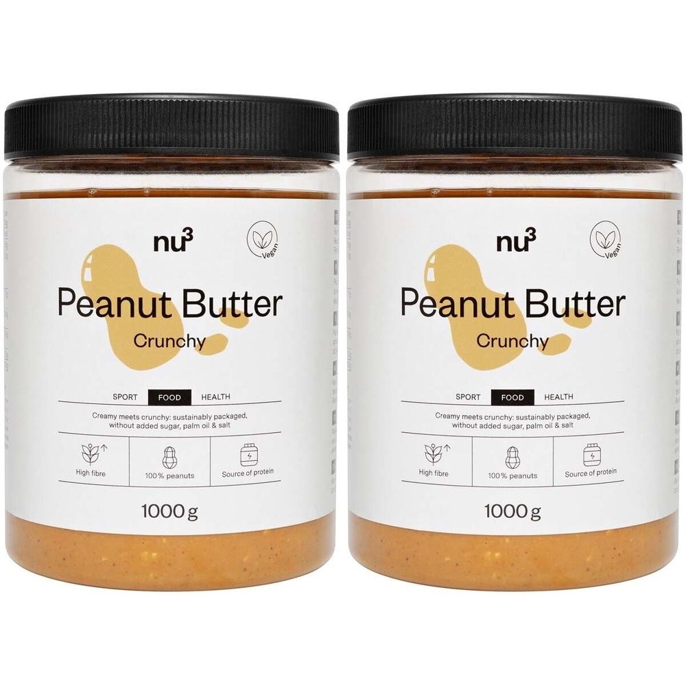 2 x nu3 Erdnussbutter crunchy 1Kg 2x1000 g Bissen