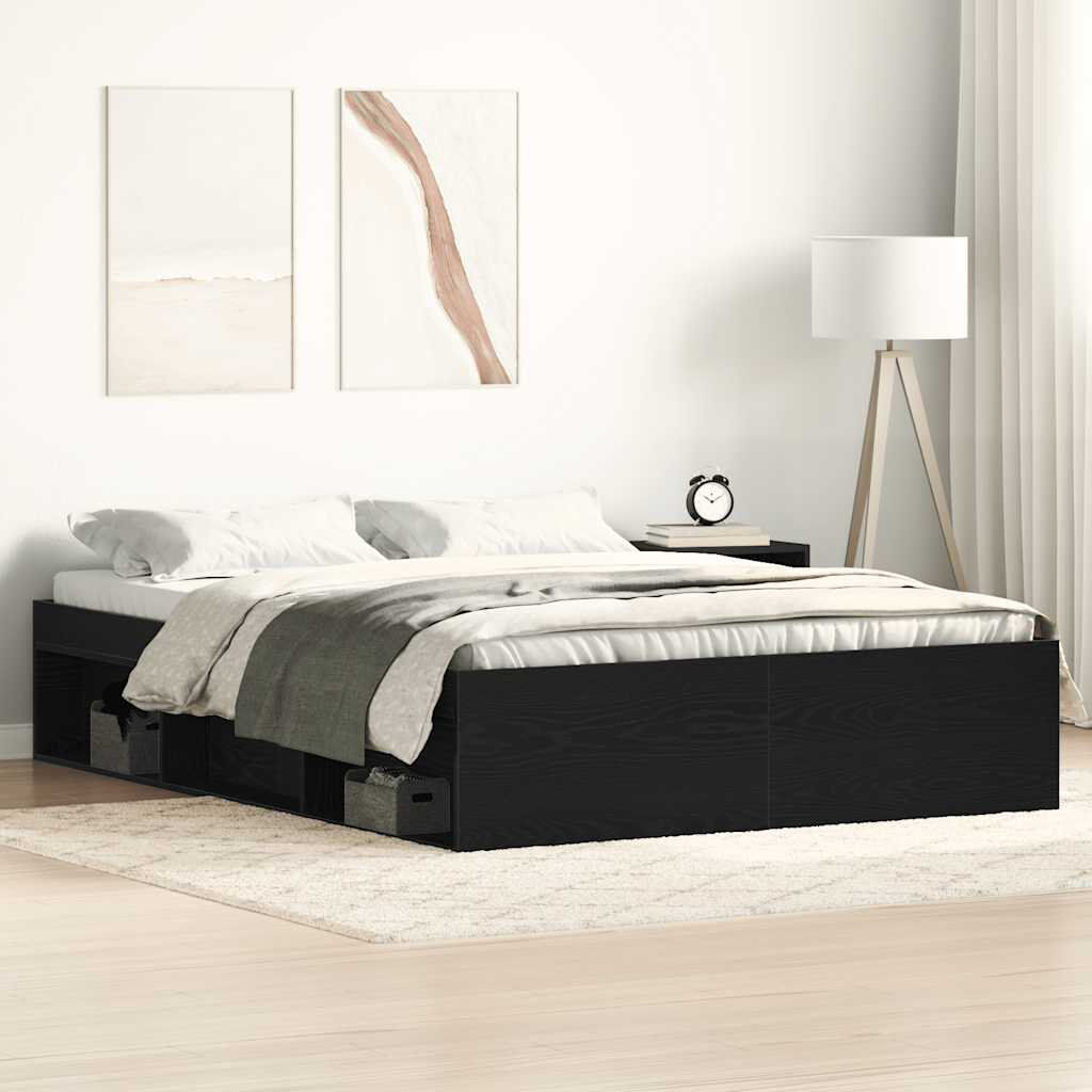 Latitude Run Afriani Bed Black Oak Small Double (4')