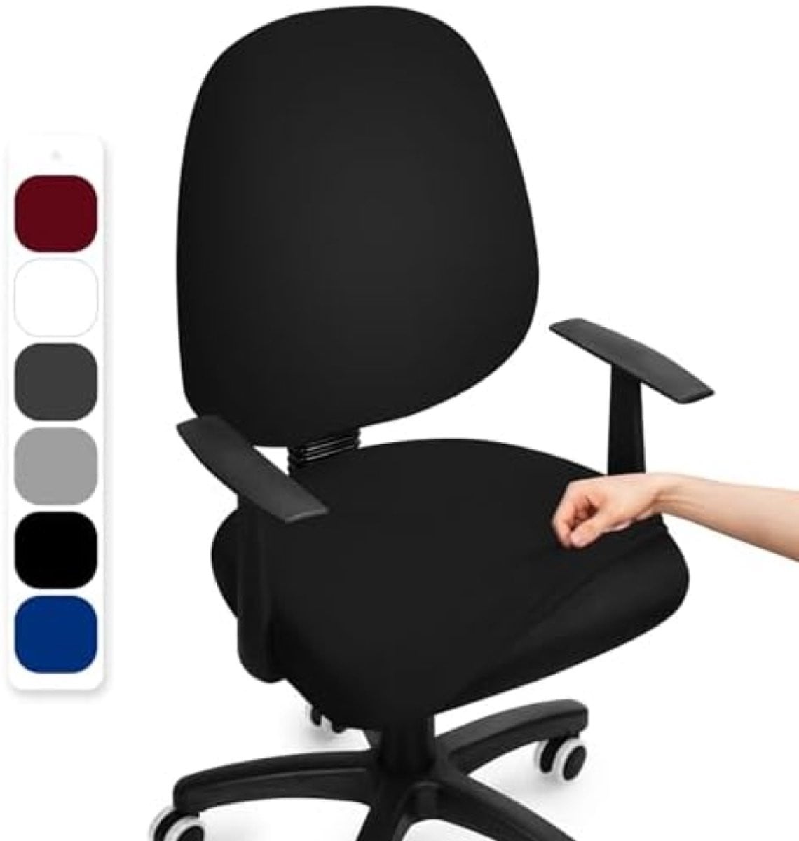 PromoHome Elastische Bureaustoelhoes Wasbare Split Cover - 2 Stuks