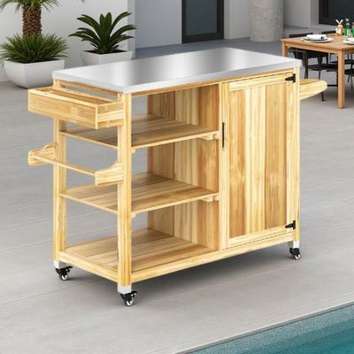 ZWYO HOSIMU Outdoor Storage Cabinets with with Stainless Steel Top and Wheels