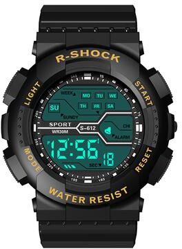 Modern Mode Marketplace Mens Waterproof LED Digital Sports Watch Large Face Military Style c