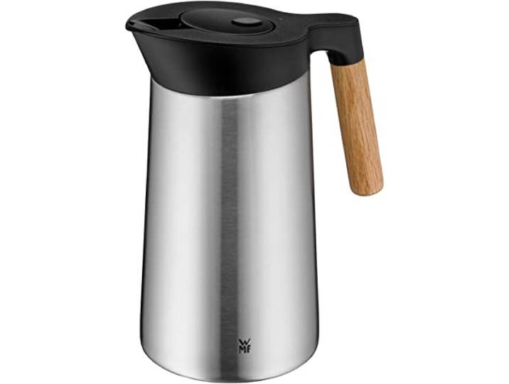 WMF Kineo doppelwandige Isolierkanne 1liter, Thermoskanne Edelstahl mit Klick-Verschluss, Kaffeekanne hält Getränke 12h warm & 24h kalt, matt