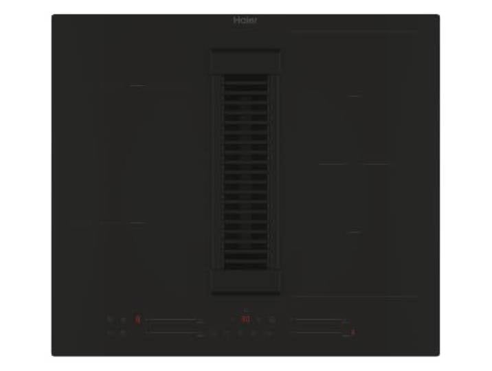 Haier Series 6 HAIH6IEMCF Induktionskochfeld mit Absaugung, 4 Flexzonen, Breite 60 cm, Schieberegler Multislider , Gesamtleistung 7,4 kW, 9 Leistungsstufen + Booster, 4 Zonen, Schwarz