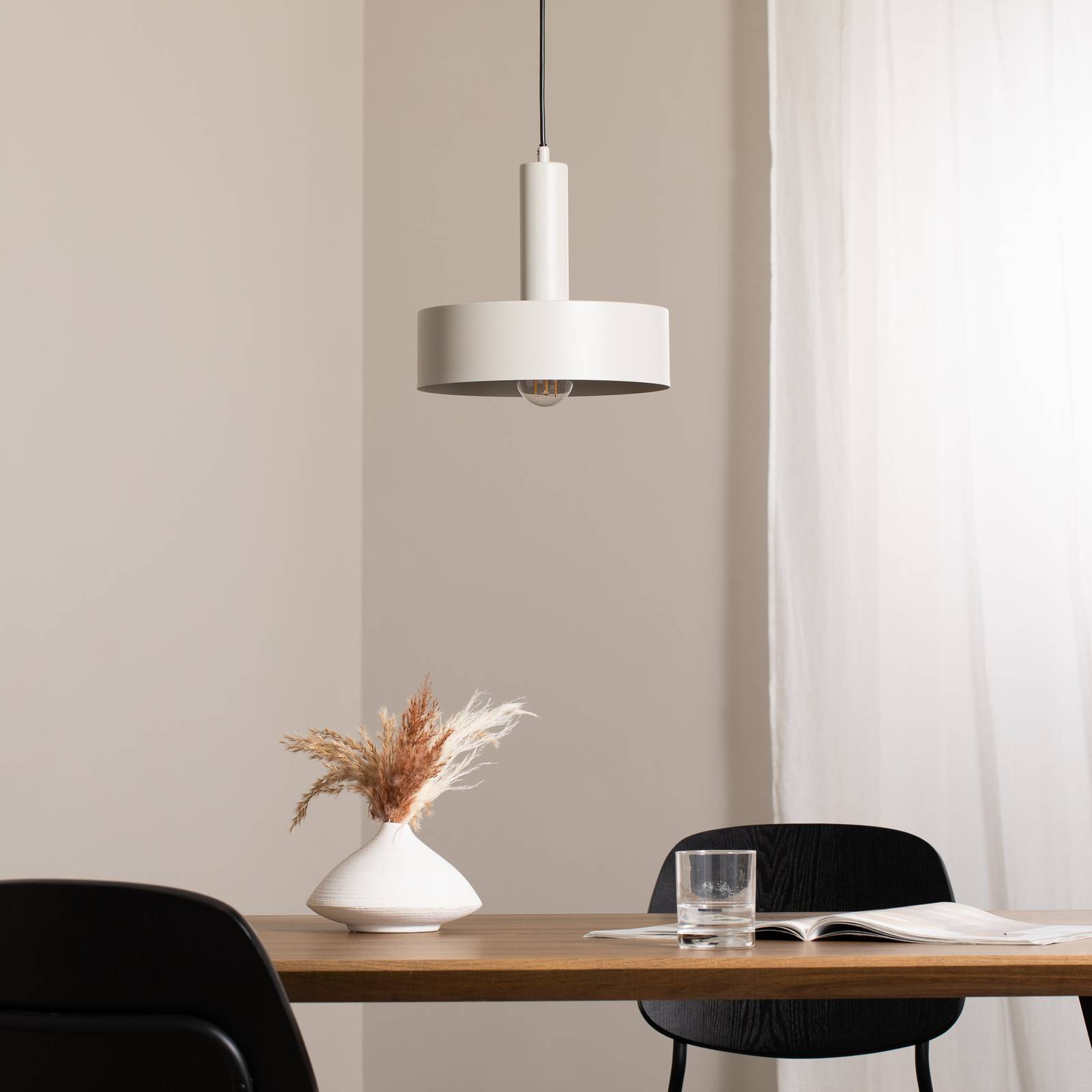 Hängelampe Vitrum round SIGMA, dimmbar, alu / grau / zink, für Wohn- / Esszimmer, Metall, Modern, Pendelleuchte