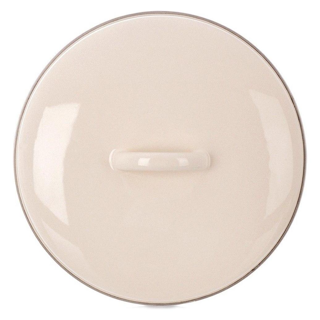 Ambition Emaillierter Deckel für einen cremefarbenen Topf mit Stahlrand, 22 cm (22 cm, Metall) (76521596)