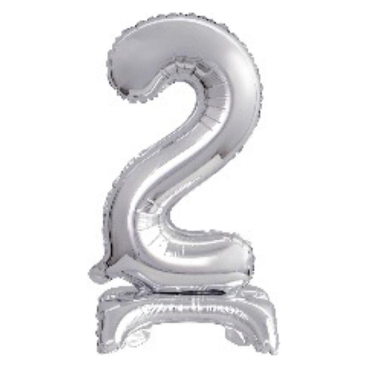 Amscan Folienballon Mini Zahl 2 silber (5x) (9911725)
