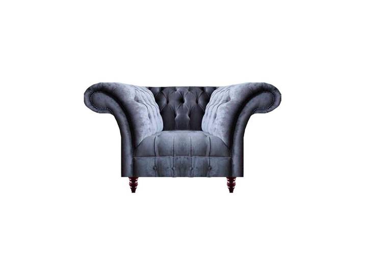 JVmoebel Chesterfield-Sessel Hellgrauer Chesterfield Einsitzer mit Knöpfung und Armlehnen (Sessel), Made in Europa