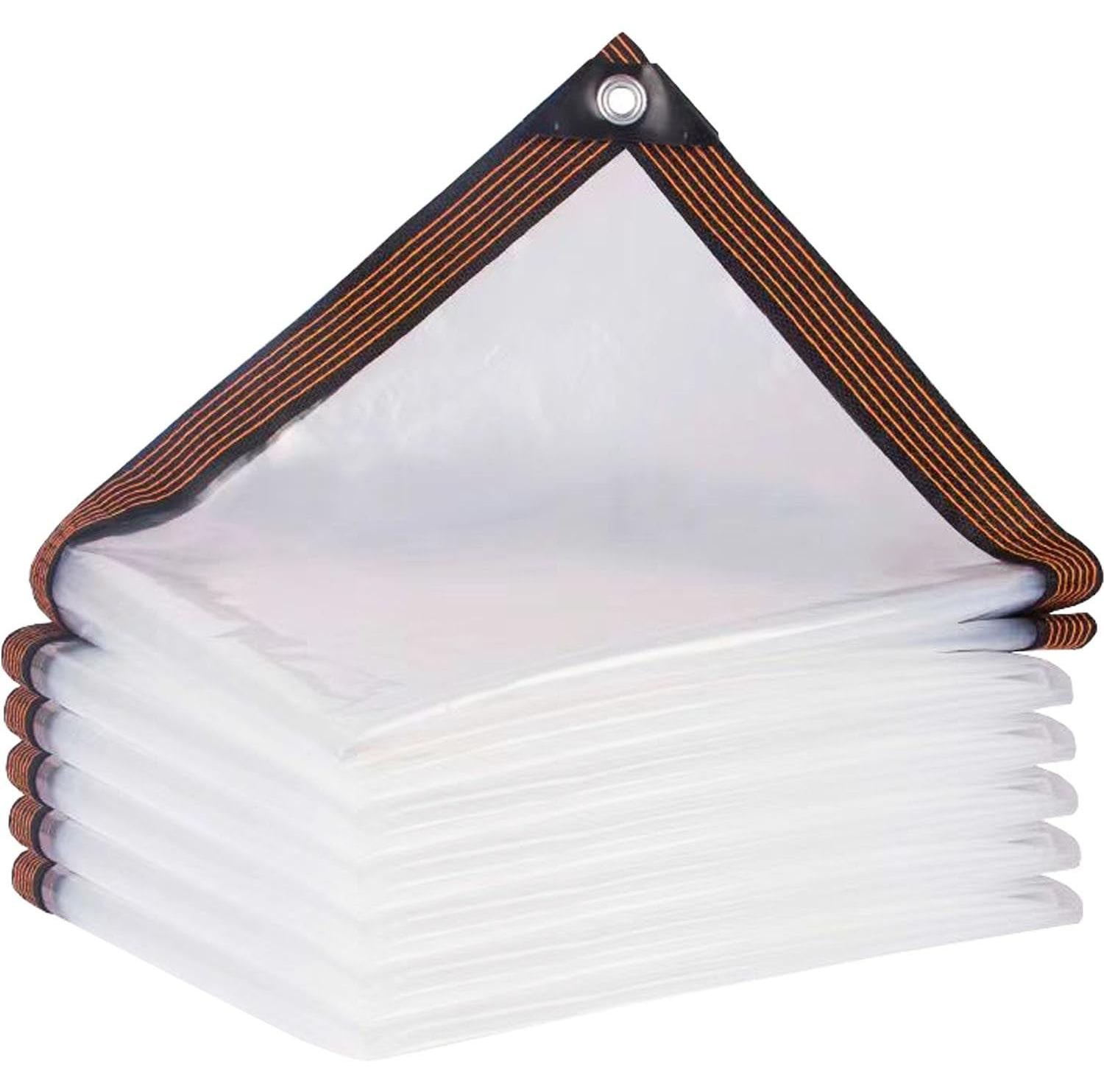 Waterdichte transparante PVC-folie met oogjes, 2 x 5 meter, geschikt voor tuinieren en bouw