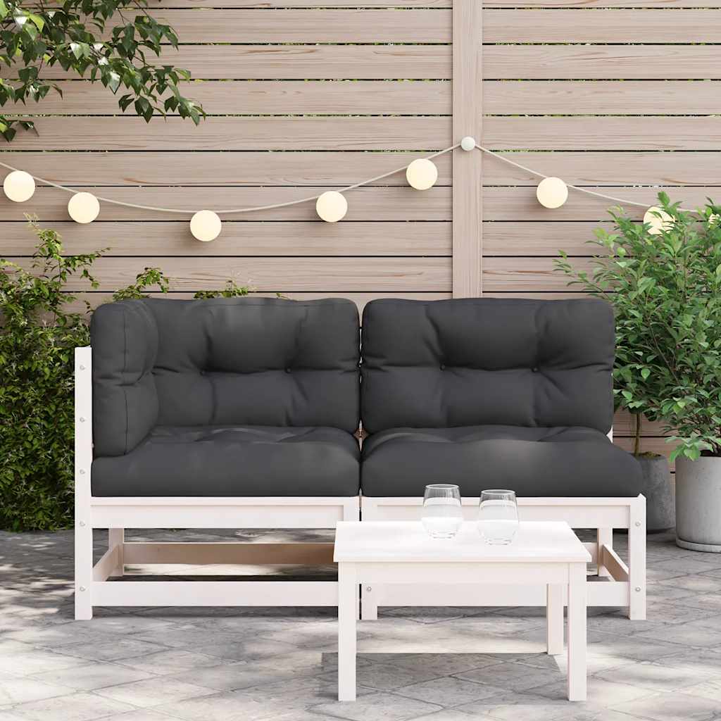 vidaXL Patio Sofa White Pine