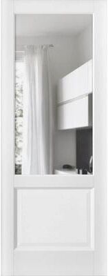SARTODOORS Lucia 1533 White Wood Door Slab with Clear Glass