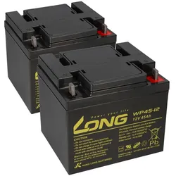 2x Kung Long WP45-12 AGM Akku 12V 45Ah – Ersatzbatteriesatz für Bosch FPP-5000 VdS
