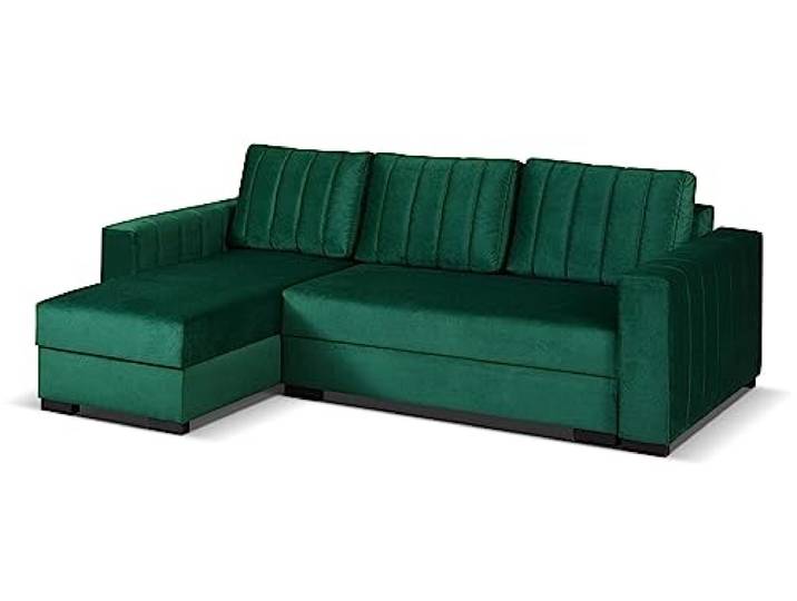 MEBLE-LUX - Universal Ecksofa mit Schlaffunktion und 2 Bettkasten Vera I 242cm Breit Sofa L Form I Eckcouch mit Schlaffunktion I Universal Ecke (Rechts oder Links) I Sofa Grün