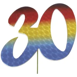 5x Paper Style Jubiläumszahl 30 bunt