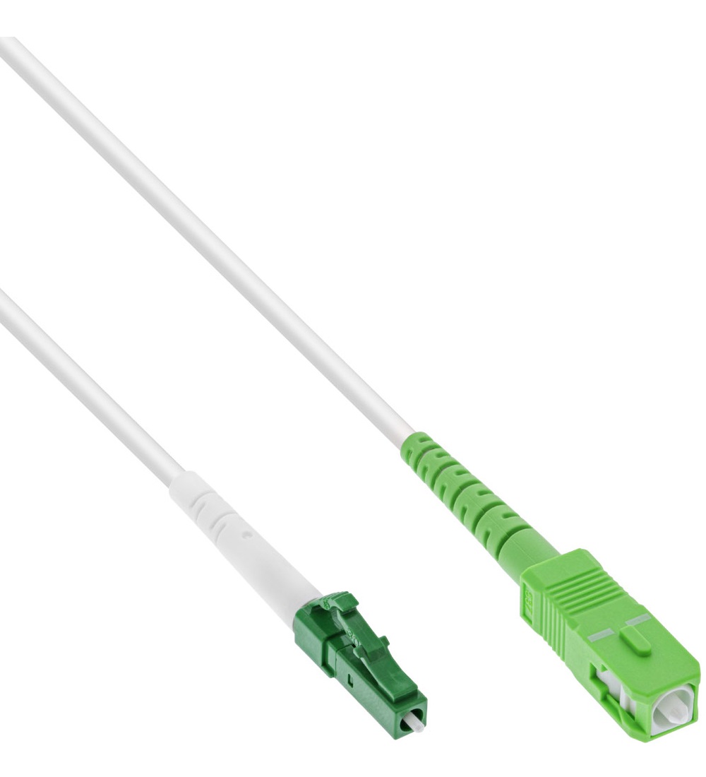 InLine LWL Simplex Kabel FTTH LC/APC 8° zu SC/APC 9/125µm OS2 5m -40°C-85°C (88405)