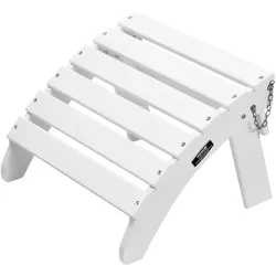 VEVOR Fußstütze für Adirondack-Stühle, 450x500x350 mm, klappbarer Adirondack-Ottomane aus HDPE-Kunststoff, Gartenstuhl weit verbreitet für Außenbereich, Veranda, Pool, Rasen, Hinterhof, weiß