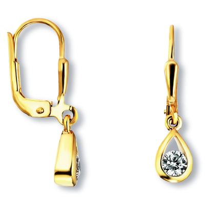 Paar Ohrhänger ONE ELEMENT "Zirkonia Ohrringe Ohrhänger aus 333 Gelbgold", gold, Ohrringe, Damen, Damen,mit Zirkonia, Gelbgold 333 Gold, Gelbgold 333, Gold, Persönlicher Akzent – schlicht, modern, aussagekräftig