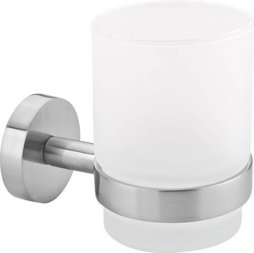 Tesa 40312-00000-00 MOON Zahnputzbecher Klebstoff Silber, Weiß (satiniert)