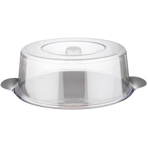APS Tortenplatte 00065, mit Haube, aus Edelstahl 18/0, Ø 30 cm, silber