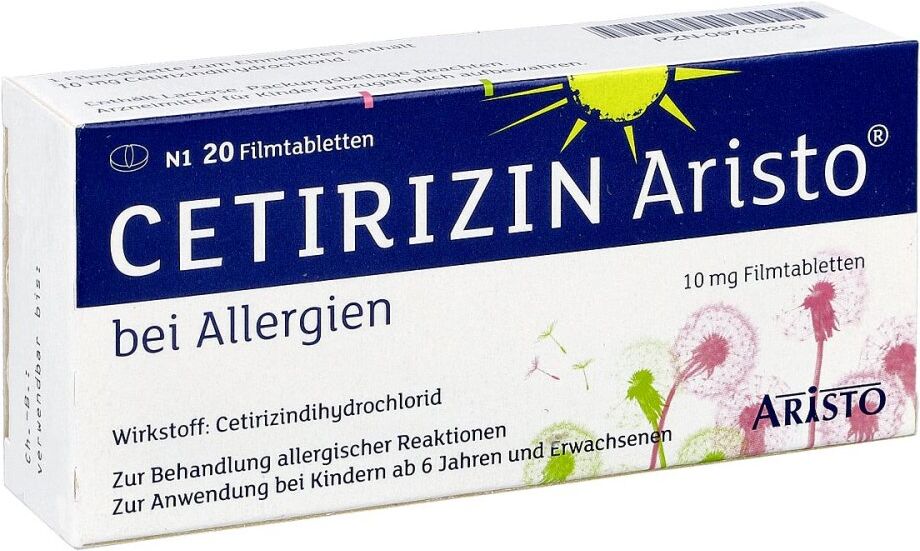 Cetirizin Aristo bei Allergien 10 mg Filmtabletten 20stk