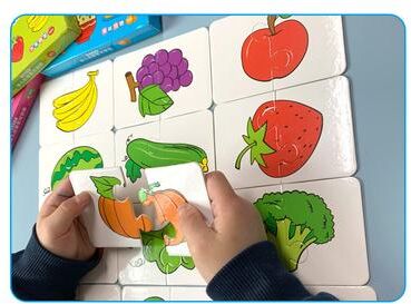 Smart Shopping Spot Educational Puzzle Toy For Kids, Matching Card Game, Baby Cognitive Fruit Animal Learning Montessori Puzzle fruit And Vegetable