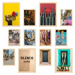POSTER Set Mit 12 Mexikanisches Fotografie A3 Rahmen Aus Hellem Holz