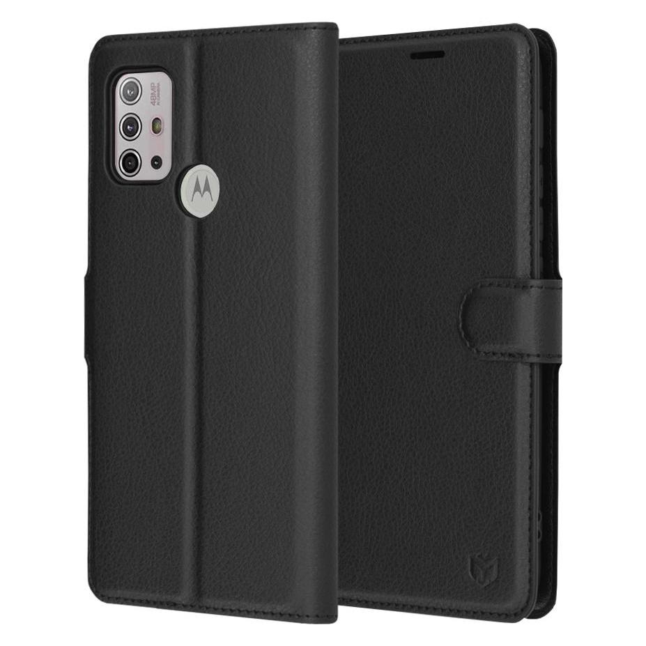 Techsuit - Leather Folio - Motorola Moto G10 / Moto G20 / Moto G30 - Black (Motorola Moto G10, Motorola Moto G20, Motorola Moto G30) (56348163)
