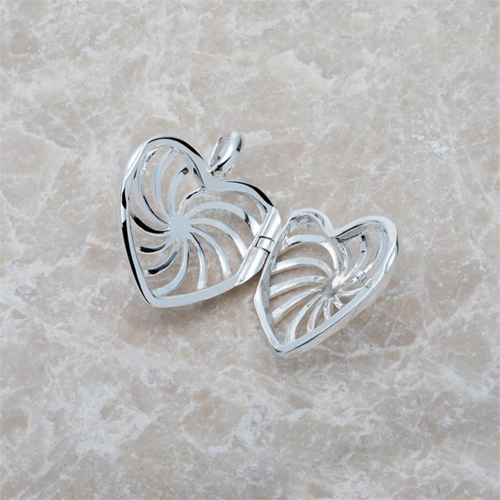 Unique Medaillon Herz aus Sterlingsilber silber
