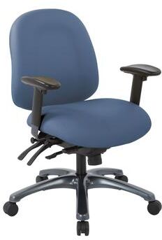 Office Star Products OSP Pro-Line II Multi-Function Mid Back Chair with Lumbar Support and Adjustable Arms