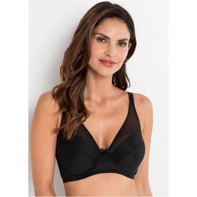 Minimizer-BH BONPRIX, Damen, Gr. 75, Cup F, schwarz, Obermaterial: 92% Polyamid, 8% Elasthan. Futter: 92% Polyamid, 8% Elasthan, BHs Minimizer-BH, Minimizer-Effekt, aus Polyamid und Elasthan, klassischer Stil