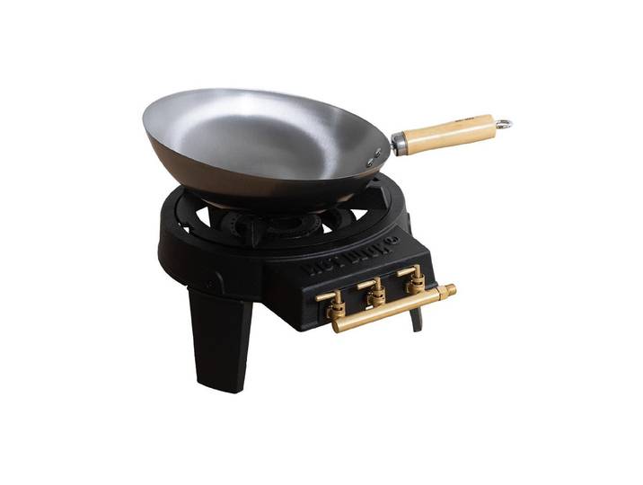 Gasgrill Hot Wok Pro 12 kW + regulator & wok Hochleistungs-Wok-Set , schwarz, B:28cm H:26cm T:34,5cm, Grills, Gasgrill