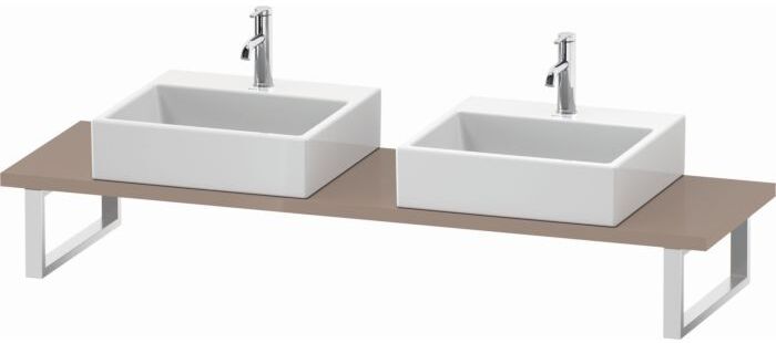Duravit L-Cube Konsole LC105C08686 Stärke 3 cm, cappuccino hochglanz, für Aufsatzbecken, variabel