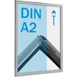 Laternenklapprahmen A2, silber, 25  mm, Gehrung, Aluminium